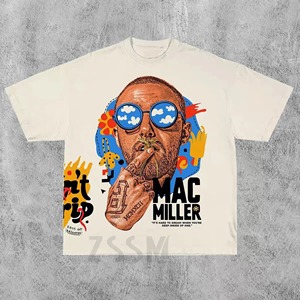 T-shirts poids lourds surdimensionnés personnalisés de qualité supérieure pour hommes t-shirts graphiques d'impression d'écran de lavage à l'acide 100% coton Boxy Hip Hop Streetwear - Product Image 5