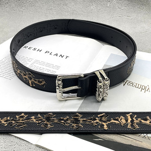 Nuova Fibbia a Rullo in Lega d'Argento Incisa con Design Traforato per Cinture in PU Plastica Stile Punk High Street per Uomo e Donna - Product Image 2