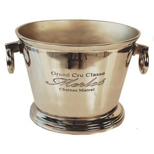 Refroidisseur de vin de Champagne Antique en laiton avec poignée Logo personnalisé baignoire de boisson de luxe bière seau à glace fêtes de mariage décoration artisanat - Product Image 2