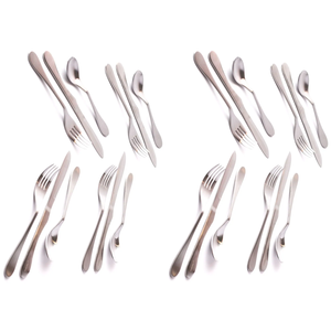 El juego de cubiertos de acero inoxidable más vendido con agarre cómodo 36 piezas elegantes juegos de cubiertos de fiesta de vajilla de acero con espejo - Product Image 3