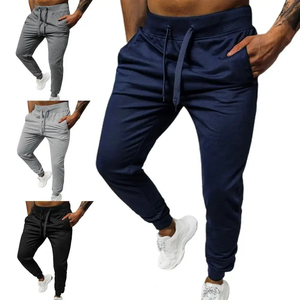 2024 Simple Color sólido tobillo banda hombres pantalones cálidos cintura elástica soporte bolsillos pantalones de gran tamaño pantalones de chándal ropa de calle para otoño - Product Image 2