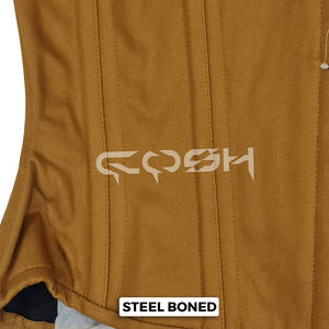 Corsé de Algodón Marrón para Entrenamiento de Cintura, con Varillas de Acero, Estilo Underbust |   Corsé de algodón color marrón con varillas de acero para debajo del busto - Product Image 4