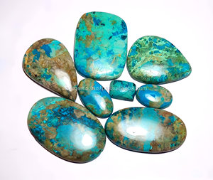 Lot de cabochons de jaspe de chrysocolle attrayante pierre polie lisse pierre précieuse de jaspe de chrysocolle en vrac pour la fabrication de bijoux - Product Image 3