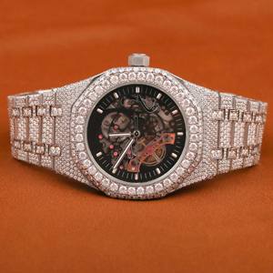 Custom 41mm Iced Out Hip Hop <b>Automatic</b> Mechanical VVS Moissanite Diamond <b>Wristwatch</b> for Men Handcrafted Premium Quality Fashion - Product Image 5