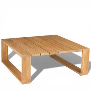 Mesa de Centro Moderna de Madera de Teca Maciza para Exteriores, Resistente a la Intemperie, Cuadrada, de Perfil Bajo para Muebles de Patio - Product Image 4