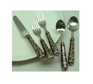 Modern Handmade Personalized Eco-Friendly Dishwasher Safe <b>Cutlery</b> Flatware <b>Set</b> Classic Stainless Steel Rose Gold Polished - Product Image 4