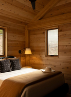Villa en bois de style moderne minimaliste écologique avec 2/3 chambres / Maison à ossature bois / Design nordique, mélange de couleurs neutres, bois naturel