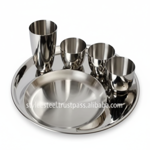 Ensemble d'assiettes à dîner Royal en acier inoxydable, fourniture d'usine, ensemble d'assiettes à dîner de Style moderne, ensemble d'assiettes à dîner de luxe - Product Image 2