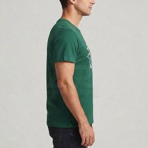 T-shirt décontracté pour homme à col rond et manches courtes, avec logo personnalisé en strass, design tendance, tissu respirant 100% coton, écologique, été - Product Image 6