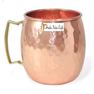 Wholesale Eco-Friendly Stainless Steel Custom Hammer Copper Beer moscow mule copper mug 450ml Hammered Moscow Mule Mug for Beer