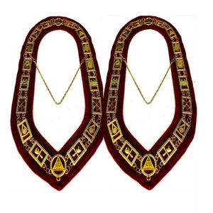 Collier de chaîne de la Grande Loge maçonnique, plaqué or, tissu en velours de haute qualité, collier de chaîne maçonnique - Product Image 3