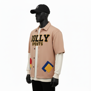 Camiseta 100% algodón para hombre, corte holgado, estampada, de doble capa, manga larga, estilo nuevo, camiseta de doble manga personalizada. - Product Image 4