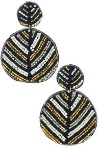 Elegantes pendientes bordados con cuentas de semillas - Product Image 1