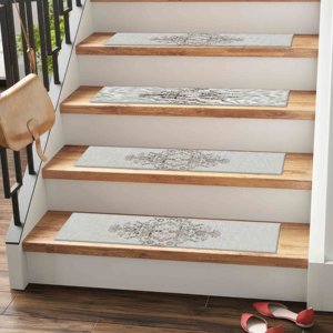 Modern Printed Rug, Gray & Beige Medallion, Personalized, Non-Slip,Goblen - Product Image 5
