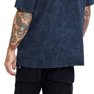 Pakistan เสื้อยืดผู้ชายสีฟ้าโอเวอร์ไซส์ซักได้น้ำหนัก260กรัมออกแบบได้เองสำหรับอุตสาหกรรม laz - Product Image 3