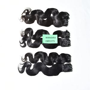 100% Unprocessed Cuticle Aligned Weave Bodywave Natural Bundles Black Color Temple Indian Human <b>Hair</b> Extensions - Product Image 4