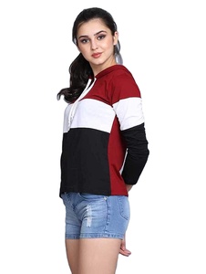 Sweat-shirts à capuche pour femmes, style décontracté tendance, nouvelle collection, couleur personnalisée, manches longues, prix bas, coton - Product Image 3