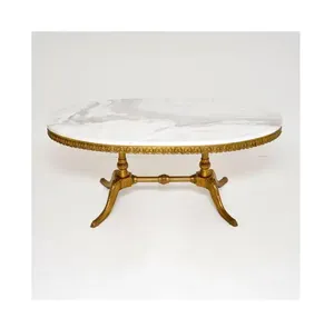 Nouvelle table basse en marbre de qualité Standard avec base en laiton Console basse Table centrale longue durée Utilisation du salon à la maison - Product Image 6