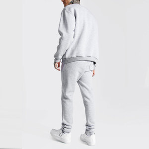 Ensemble de survêtement gris pour homme avec imprimé dessin animé, col rond, coupe droite, streetwear, hiver, 2 en 1, polyester/coton - Product Image 2