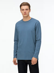 Chemises à manches longues à col rond personnalisées de qualité supérieure avec logo de designer, chemises décontractées en coton uni pour hommes, taille plus, t-shirts noirs du Bangladesh - Product Image 2