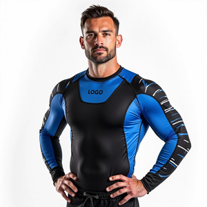 Protector de erupción sublimado con ajuste de compresión para MMA y con mangas completas y bloqueo UV estilo kimono de jiu jitsu - Product Image 4