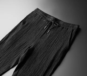 Summer Men 2 Piece Suits Short Sleeve shirt <b>Pants</b> Solid Color Polo Lapel Collar Button Elastic Waist <b>Trousers</b> Tracksuit - Product Image 6