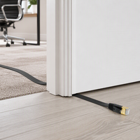Câble Ethernet plat Cat6a SFTP 10 Gbit/s, double blindage, cuivre nu pur, cordon de raccordement RJ45, câble réseau LAN pour centre de données et domicile