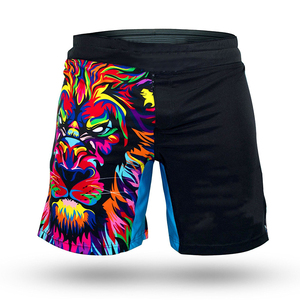 Pantalones Cortos de Entrenamiento Unisex de Spandex/Poliéster para MMA y Boxeo, Transpirables, de Secado Rápido, con Estampado Personalizado en la Parte Delantera, Ropa Deportiva para Artes Marciales - Product Image 3