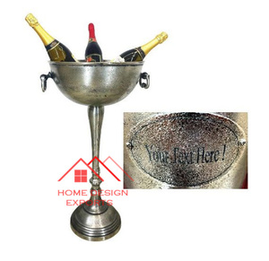 Seau à glace en métal finition nickel de luxe pour événements et fêtes, refroidisseur de bouteille de vin - Product Image 6