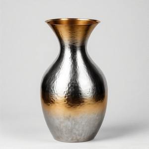 PearlNest Elegant Metal <b>Vase</b> Set Designer <b>Tall</b> Bronze Finish Iron Accent Home Decor Handcrafted Opulent Grace - Product Image 6