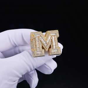 Bague Hip Hop personnalisable pour homme en argent sterling 925 avec diamant rond et taille baguette pour les mariages - Product Image 4