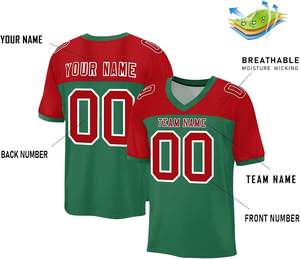 Camisetas de fútbol de manga corta personalizadas OEM, malla de poliéster de secado rápido, transferencia térmica impresa, nombre del equipo, Logo, números con rayas - Product Image 2