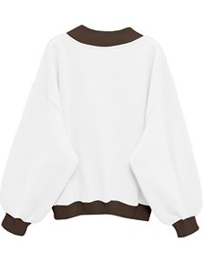 Lâche col en V pull sweat à la mode Baggy Style femmes décontracté à manches longues léger surdimensionné haut - Product Image 6