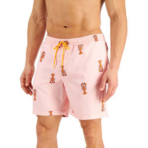 Costume da bagno da uomo Club Room Lobster, taglia S, a righe rosa, in poliestere ed elastan, per la spiaggia e l'estate - Product Image 1
