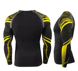 À la mode adulte taille UPF50 éruptions cutanées doux respirant à manches longues Fitness Compression chemise Sublimation imprimé Fitness porter vente - Product Image 4