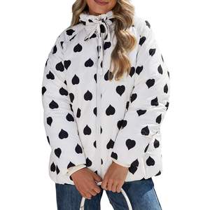 Veste matelassée pour femme, style urbain d'hiver, brillante et élégante, fermeture éclair sur le devant, coupe-vent, tissu doux et respirant - Product Image 1