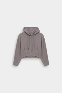 Sudadera con Capucha para Mujer, Diseño OEM ODM, Hombros Caídos, Manga Larga, Personalizable, Estilo Minimalista, Holgada, Moderna, Color Gris, Estilo Deportivo - Product Image 5