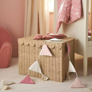 Paper Laundry Hamper with Lid and Elegant Design Handmade in Vietnam for Bedroom or Bathroom - Product Image 1