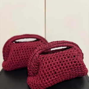 Bolso de mano de ganchillo hecho a mano a precio barato-100% algodón con asas para Otoño/Invierno-Bolso de mano con asa-Regalo perfecto - Product Image 1