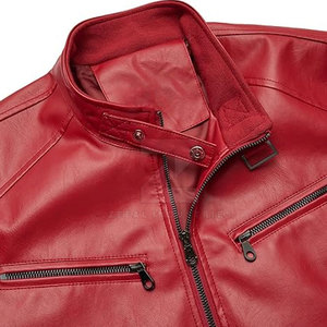 Durable Men's <b>Winter</b> <b>Leather</b> <b>Jacket</b> with Stand Collar and Front Logo Wholesale Price 2025 Waterproof & Eco-Friendly - Product Image 4