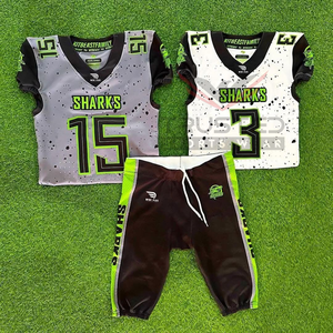 Conjunto de Uniforme de Fútbol Americano de Manga Corta, Secado Rápido y Transpirable, con Impresión por Sublimación Personalizable, Servicio OEM - Product Image 1