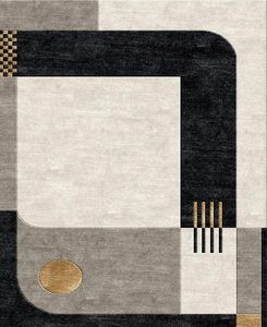 2023 fait à la main moderne bambou soie tapis tibétain Design coupe Pile Technique en peluche motif abstrait tapis ensemble maison salon - Product Image 3