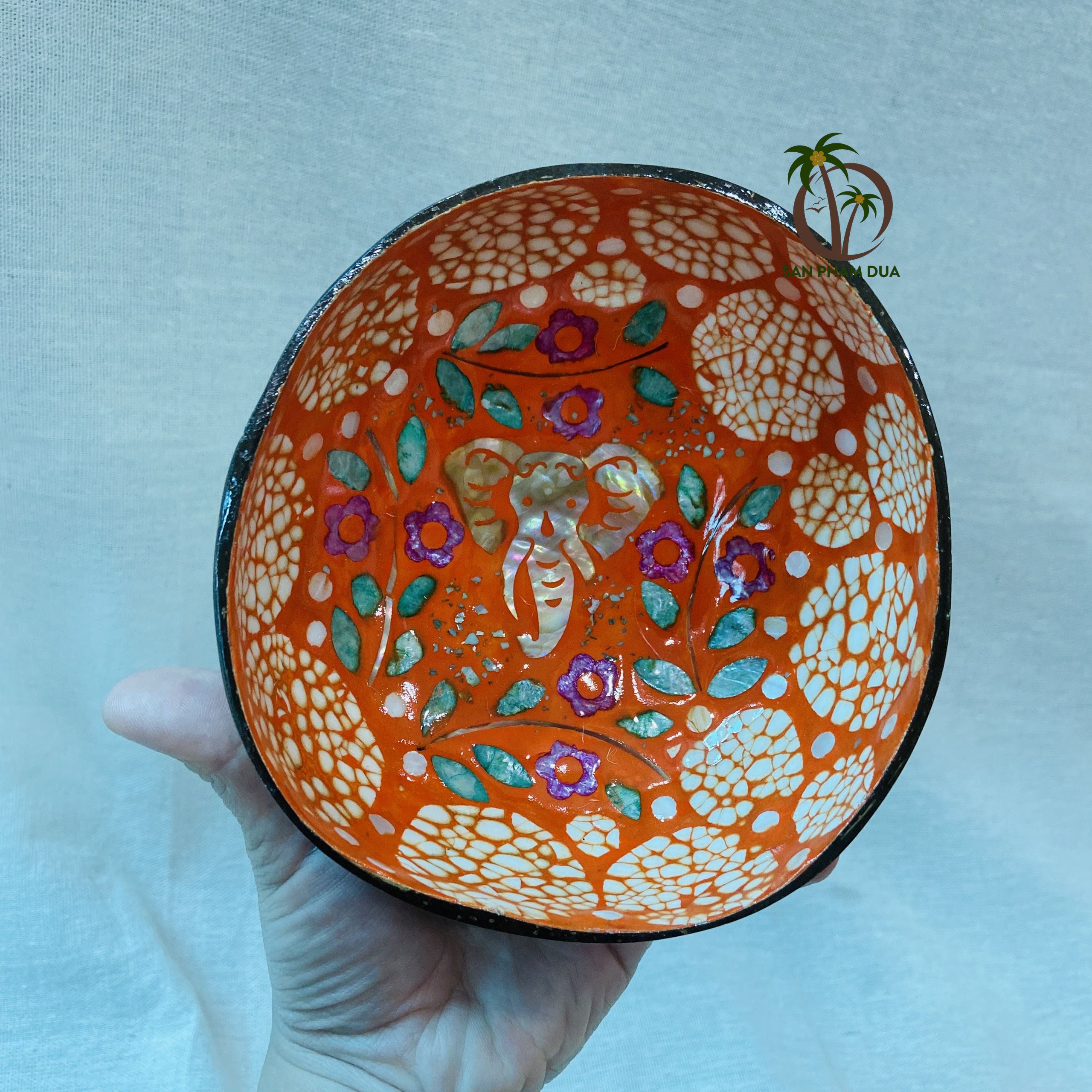 Ручная работа, цветная Лаковая чаша из кокосовой оболочки, сделанная во Вьетнаме, лакированная чаша по очень низкой цене