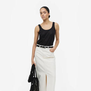 Most Fashionable Women 100% Cotton <b>Black</b> Colour Scoop Neck Sleeveless <b>Summer</b> <b>Top</b> For Sale In Bulk Quantity - Product Image 3