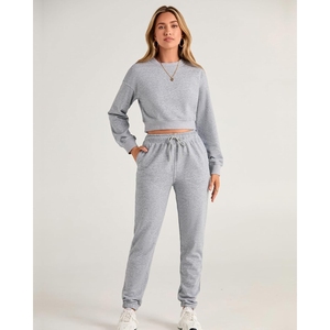 Moda personalizada de dos piezas chándales de las mujeres a la venta ropa deportiva gimnasio Fitness Tech polar chándales de entrenamiento - Product Image 4