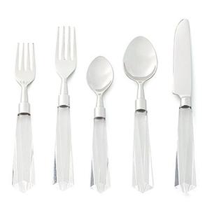 Ensemble de couverts à manche en acrylique français de haute qualité en acier inoxydable 304 couteau cuillère et fourchette ensemble de couverts de luxe - Product Image 2