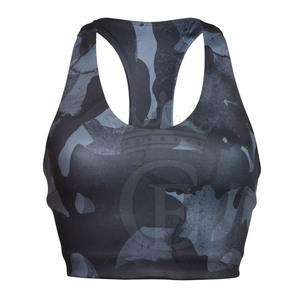 Sujetador deportivo de tela elástica Activewear para entrenamiento Sujetador deportivo de alta elasticidad para ejercicio Sujetador deportivo estampado de moda - Product Image 1