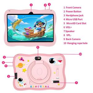 Tablette <span class=keywords><strong>PC</strong></span> pour enfants BDF 7 pouces avec WiFi, <span class=keywords><strong>classement</strong></span> supérieur, avec étui en silicone Spaceman, 2 Go + 32 Go, Android 8.1 - Product Image 4