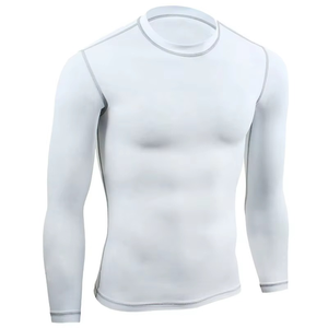 Último mejor alta calidad transpirable liso MMA Rash Guard manga larga personalizado hombres Rash Guard directamente suministrado - Product Image 1