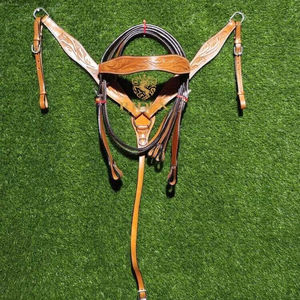 Ensemble de collier usiné à la main toutes tailles pour l'approvisionnement mondial de l'Inde... Premium Custom meilleure qualité en cuir Headstall & Breast Plate - Product Image 2